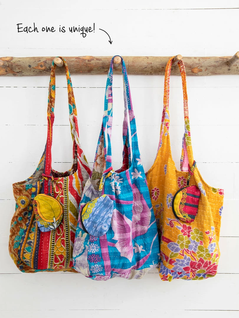 Natural Life Slouchy Kantha Tote NEW & TRENDING 3 Natural Life Slouchy Kantha Tote NEW & TRENDING