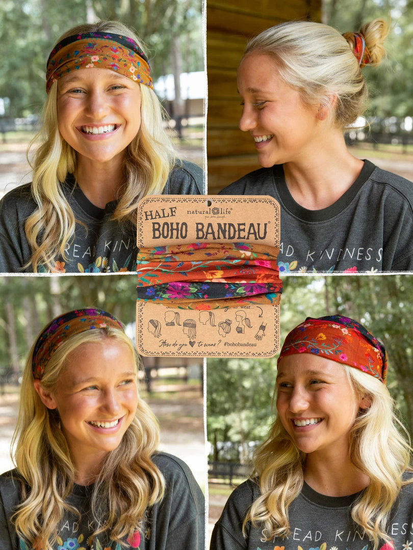 Natural Life Border Print Half Boho Bandeau 17 Natural Life Border Print Half Boho Bandeau