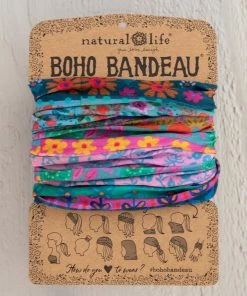 Natural Life Border Print Boho Bandeau Accessories