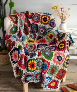 Natural Life Granny Square Crochet Blanket Back To Campus