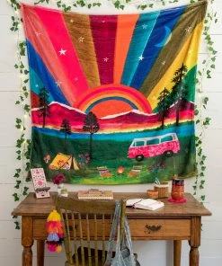 Natural Life Back To Campus Tapestry Blanket