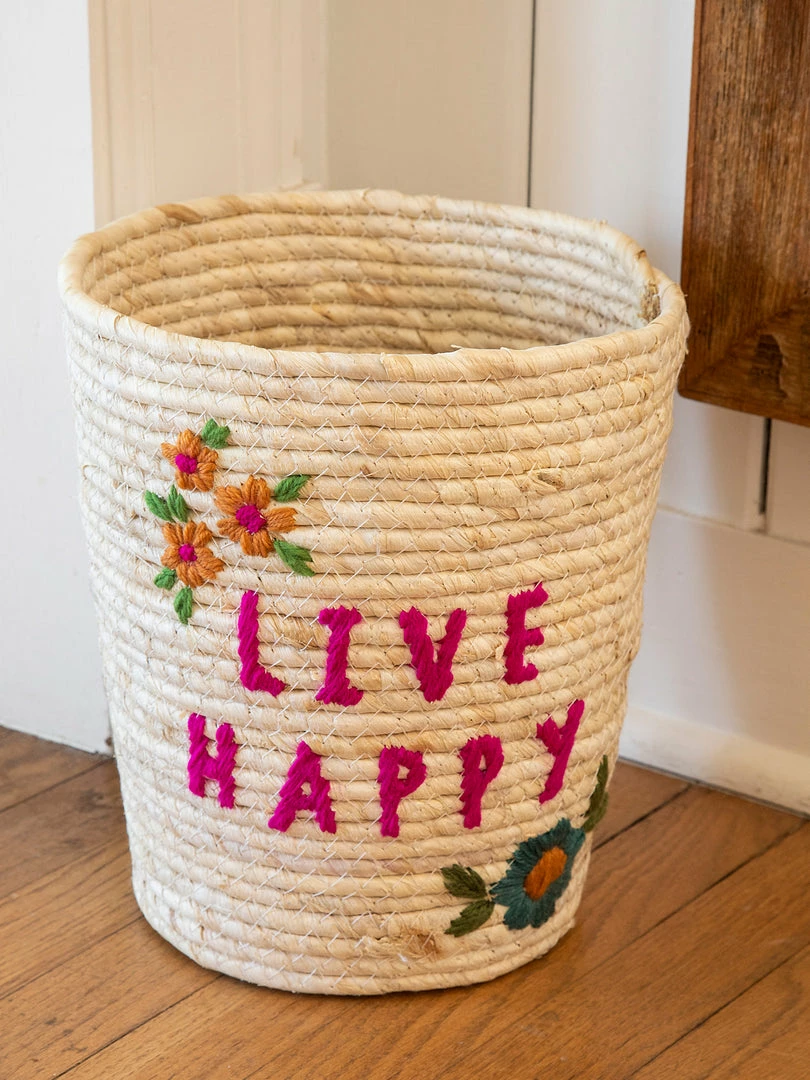 Natural Life Back To Campus Hand Embroidered Basket 3 Natural Life Back To Campus Hand Embroidered Basket
