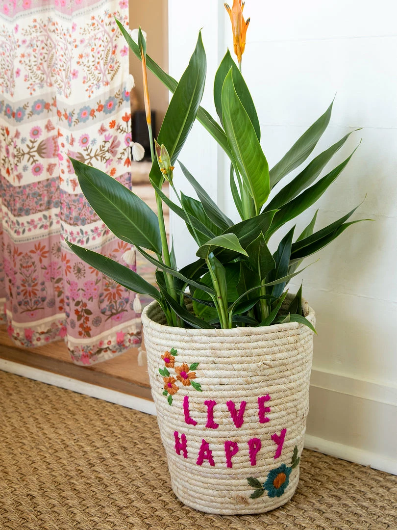 Natural Life Back To Campus Hand Embroidered Basket 4 Natural Life Back To Campus Hand Embroidered Basket