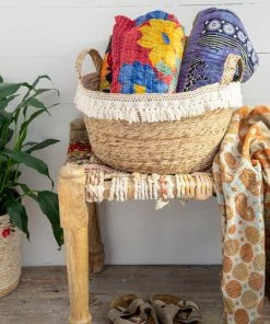 Natural Life Macrame Fringe Basket