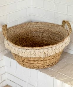 Natural Life Macrame Fringe Basket