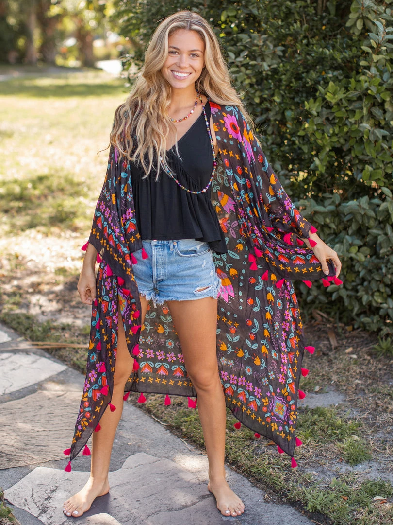 Natural Life NEW & TRENDING Border Kimono 3 Natural Life NEW & TRENDING Border Kimono
