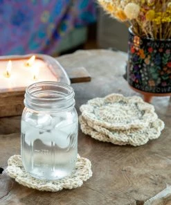 Natural Life Crochet Coaster Set