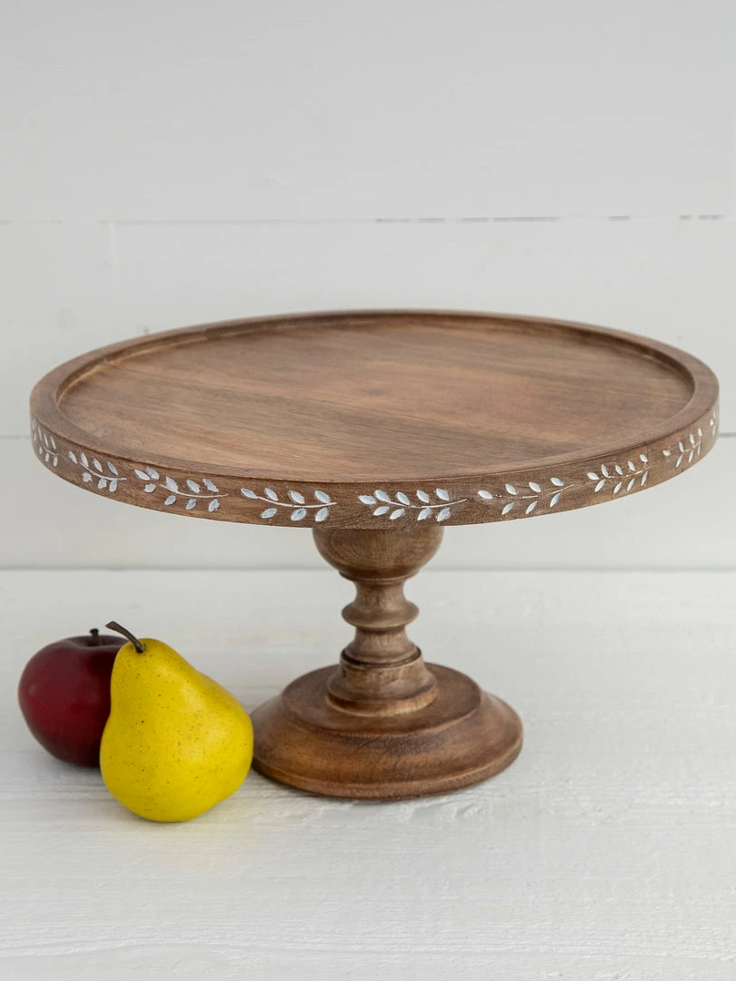 Natural Life Carved Wooden Cake Stand HOME & LIVING 5 Natural Life Carved Wooden Cake Stand HOME & LIVING