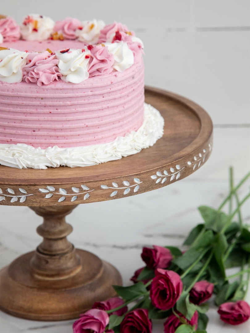 Natural Life Carved Wooden Cake Stand HOME & LIVING 3 Natural Life Carved Wooden Cake Stand HOME & LIVING