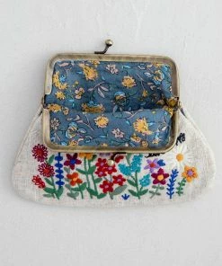 Natural Life Embroidered Coin Purse Back To Campus
