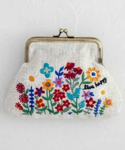 Natural Life Embroidered Coin Purse Back To Campus