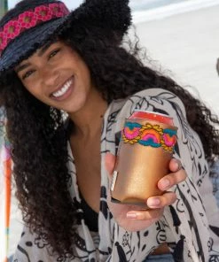 Natural Life Embroidered Drink Cozie Set