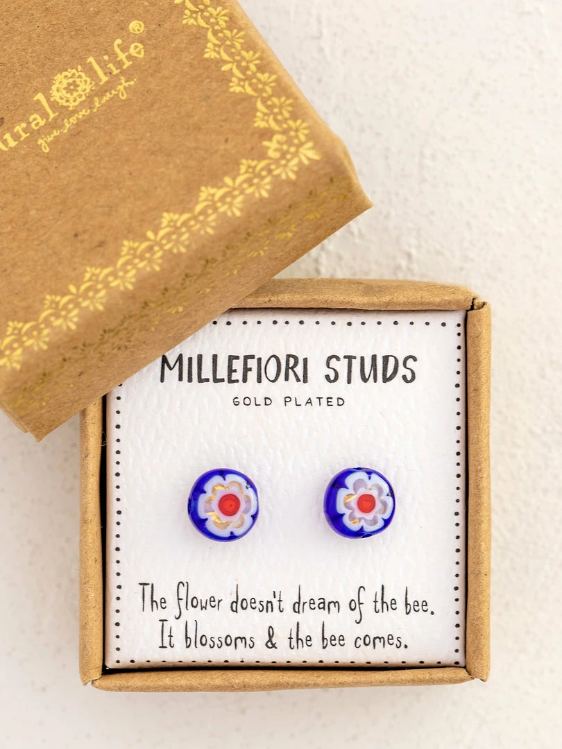 Natural Life Millefiori Bead Studs SUMMER SHOP 6 Natural Life Millefiori Bead Studs SUMMER SHOP
