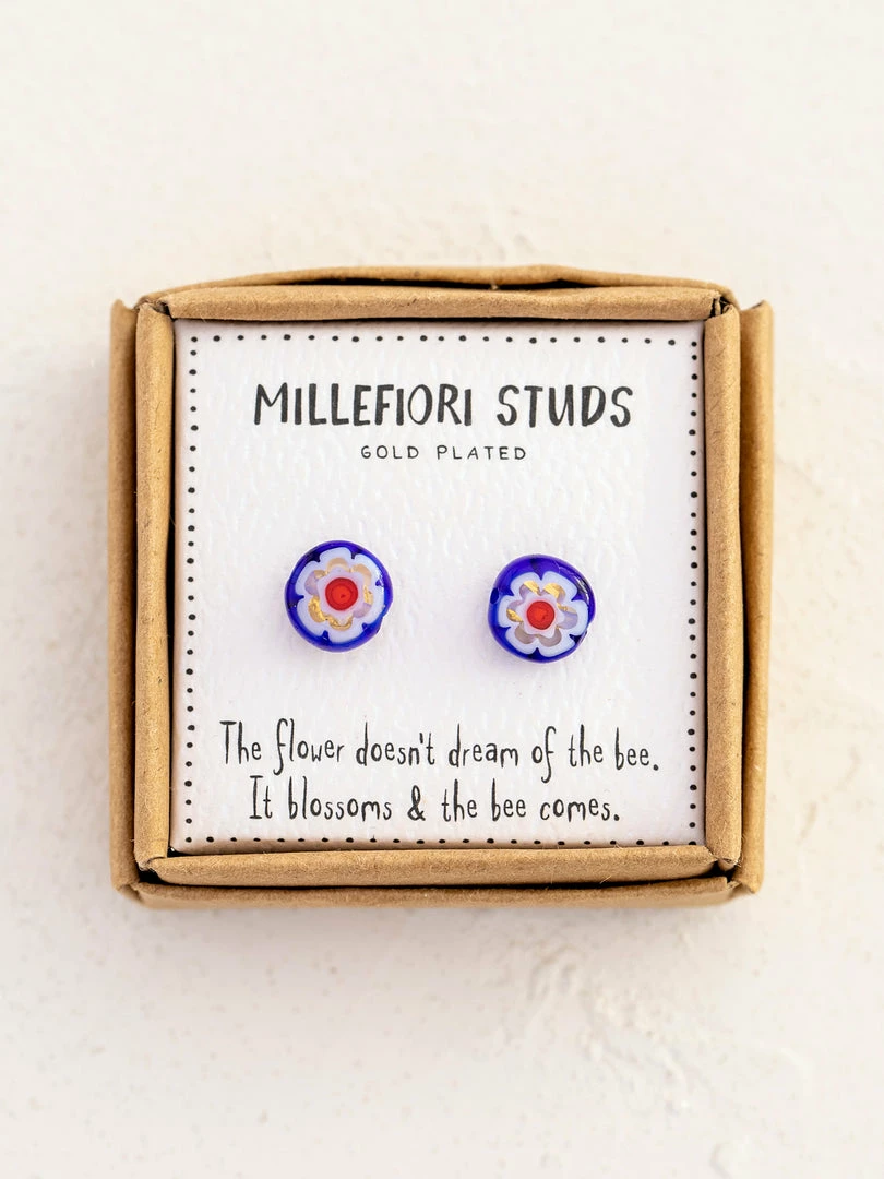 Natural Life Millefiori Bead Studs SUMMER SHOP 7 Natural Life Millefiori Bead Studs SUMMER SHOP