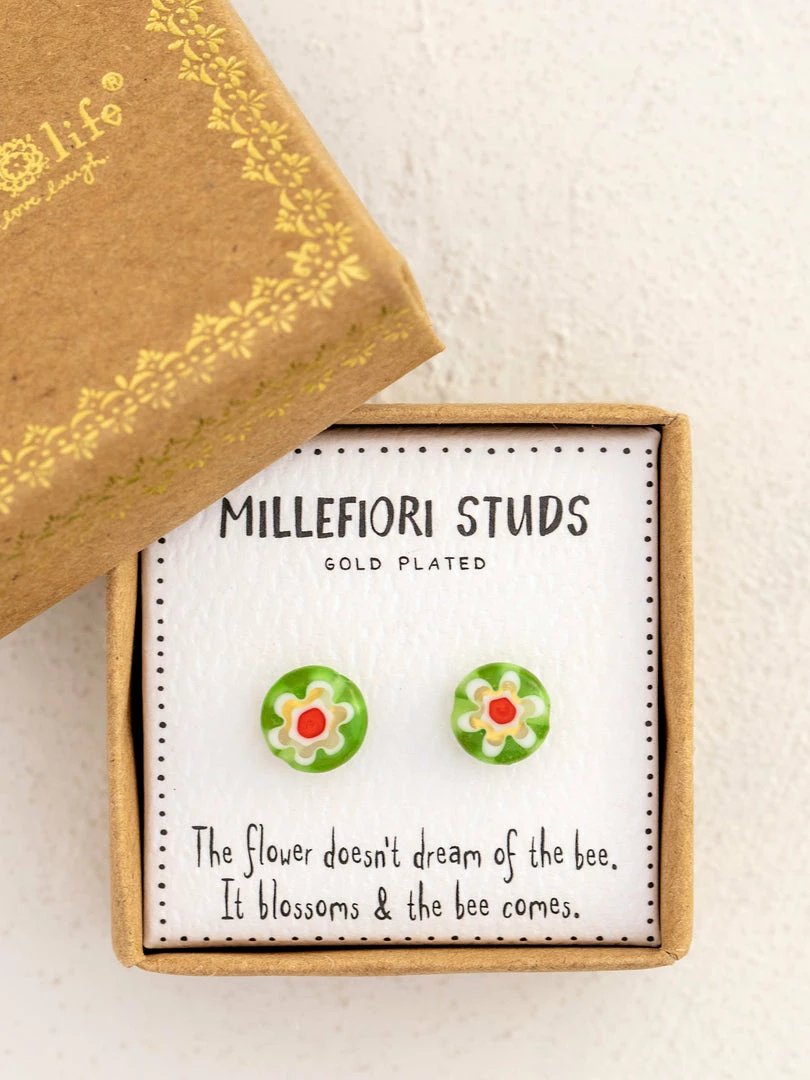 Natural Life Millefiori Bead Studs SUMMER SHOP 11 Natural Life Millefiori Bead Studs SUMMER SHOP