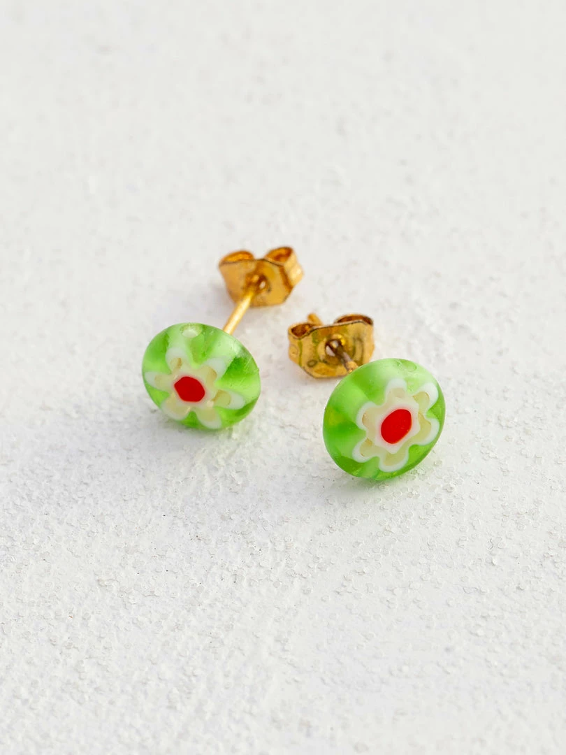 Natural Life Millefiori Bead Studs SUMMER SHOP 8 Natural Life Millefiori Bead Studs SUMMER SHOP