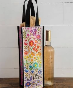 Natural Life Wine Bottle Happy Bag Kitchen & Drinkware