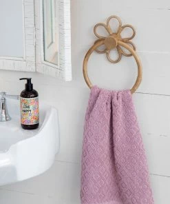 Natural Life Floral Rattan Towel Ring Back To Campus