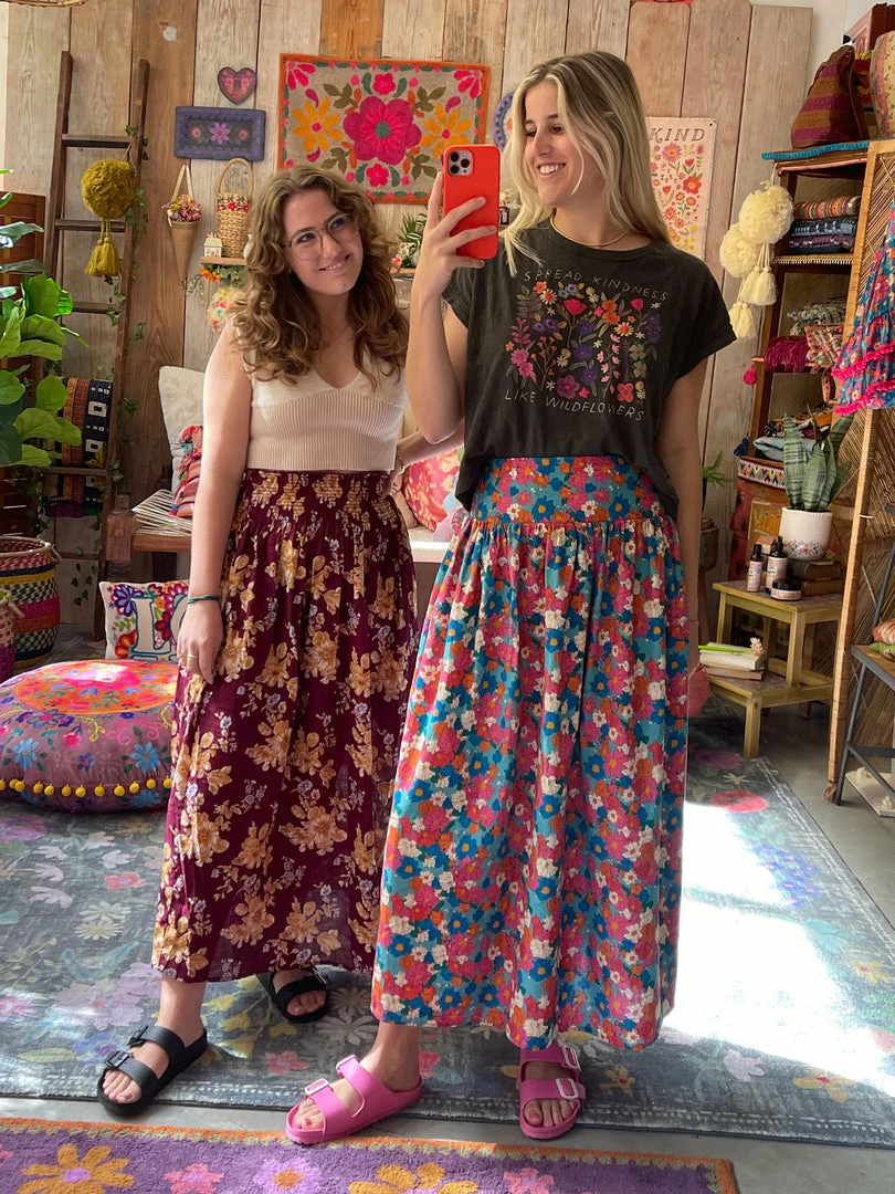 Natural Life Meadow Smocked Midi Skirt 14 Natural Life Meadow Smocked Midi Skirt