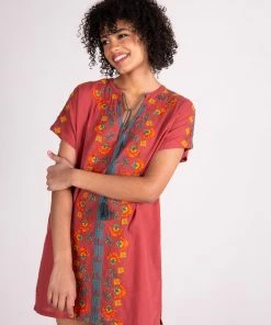 Natural Life Beach & Outdoors Embroidered Tassel Dress