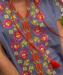 Natural Life Beach & Outdoors Embroidered Tassel Dress