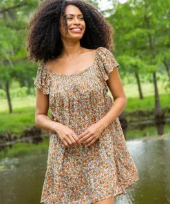 Natural Life NEW & TRENDING Flutter Sleeve Mini Dress
