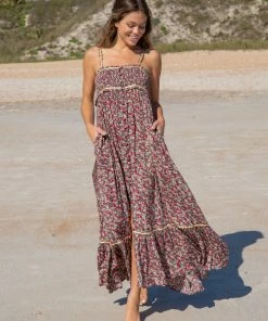 Natural Life Maya Smocked Maxi Dress CLOTHES