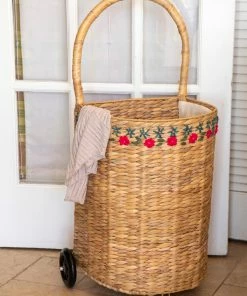 Natural Life Nantucket Rolling Laundry Basket