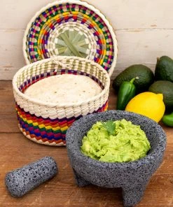 Natural Life SUMMER SHOP Molcajete & Tortilla Basket Set