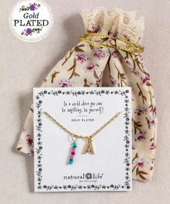 Natural Life Initial Charm Necklace Best Selling Gifts