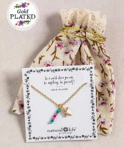 Natural Life Initial Charm Necklace Best Selling Gifts