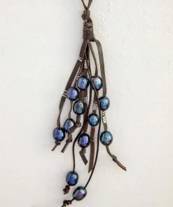 Natural Life Leather & Black Pearl Boho Necklace