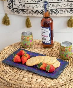 Natural Life HOME & LIVING Folk Flower Wood Platter