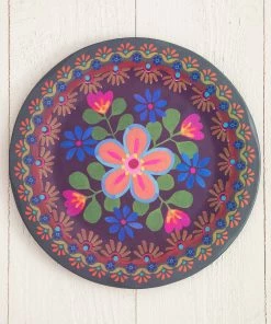 Natural Life HOME & LIVING Folk Flower Wood Platter