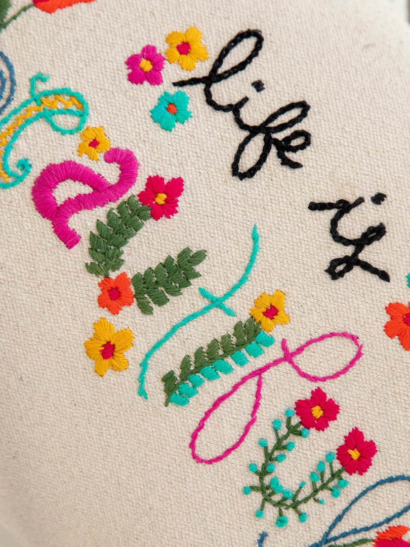 Natural Life Hand Embroidered Pillow NEW & TRENDING 10 Natural Life Hand Embroidered Pillow NEW & TRENDING