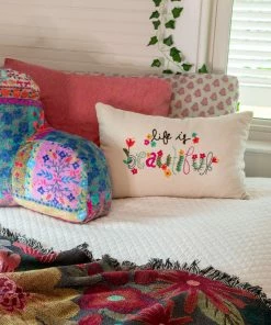 Natural Life Hand Embroidered Pillow NEW & TRENDING 34 Natural Life Hand Embroidered Pillow NEW & TRENDING