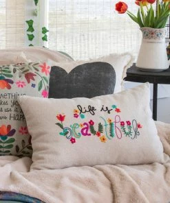 Natural Life Hand Embroidered Pillow NEW & TRENDING 33 Natural Life Hand Embroidered Pillow NEW & TRENDING