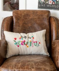 Natural Life Hand Embroidered Pillow NEW & TRENDING 31 Natural Life Hand Embroidered Pillow NEW & TRENDING