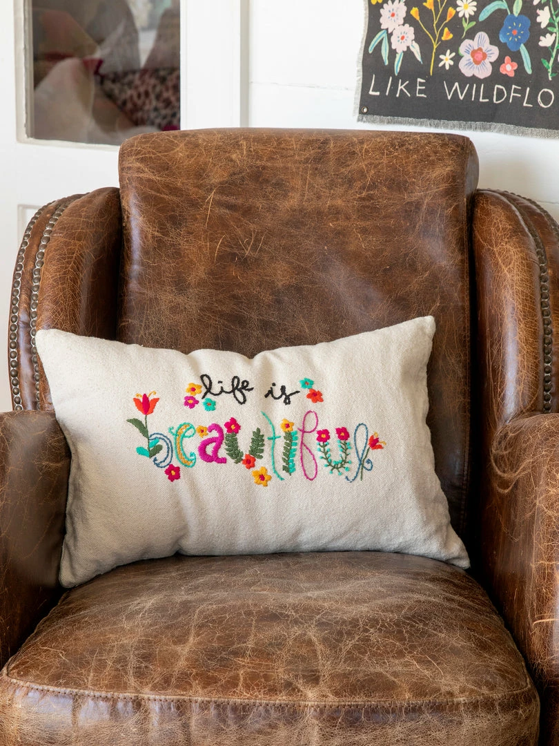Natural Life Hand Embroidered Pillow NEW & TRENDING 9 Natural Life Hand Embroidered Pillow NEW & TRENDING