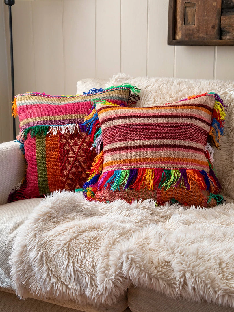 Natural Life Back To Campus Peruvian Fringe Pillow 3 Natural Life Back To Campus Peruvian Fringe Pillow