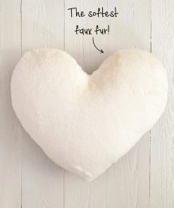 Natural Life Back To Campus Faux Fur Heart Pillow
