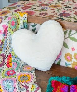 Natural Life Back To Campus Faux Fur Heart Pillow