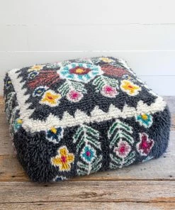 Natural Life Shaggy Wool Pouf