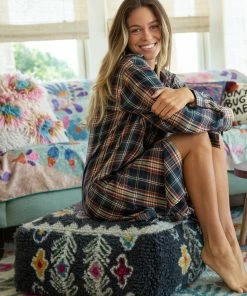 Natural Life Shaggy Wool Pouf