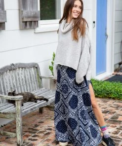 Natural Life Ginger Side Slit Maxi Skirt