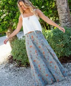Natural Life Ginger Side Slit Maxi Skirt