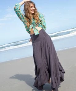 Natural Life Feelin' Alive Gauze Midi Skirt