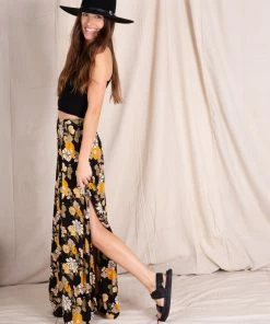 Natural Life Ginger Side Slit Maxi Skirt