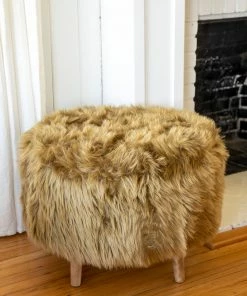 Natural Life Faux Fur Stool Back To Campus