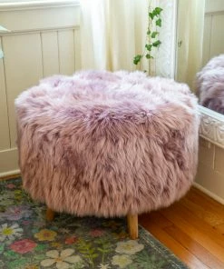 Natural Life Faux Fur Stool Back To Campus